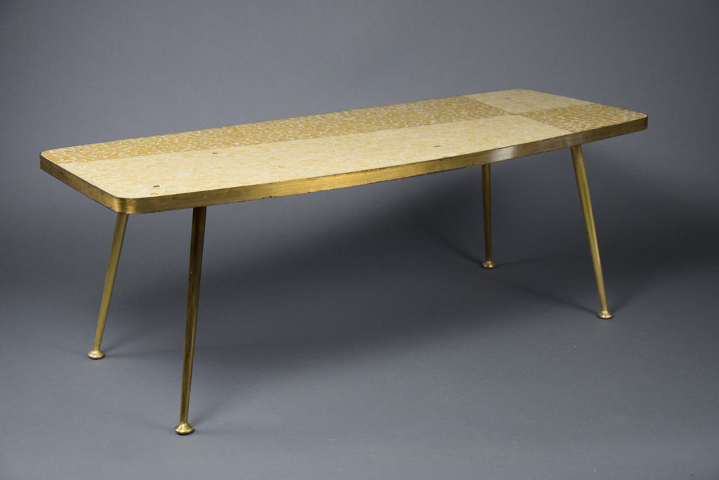 1960s Brass and Mosaic Glass Coffee Table by Berthold Müller - Furniture