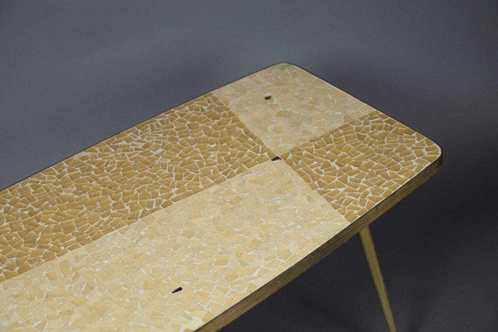 1960s Brass and Mosaic Glass Coffee Table by Berthold Müller - Furniture
