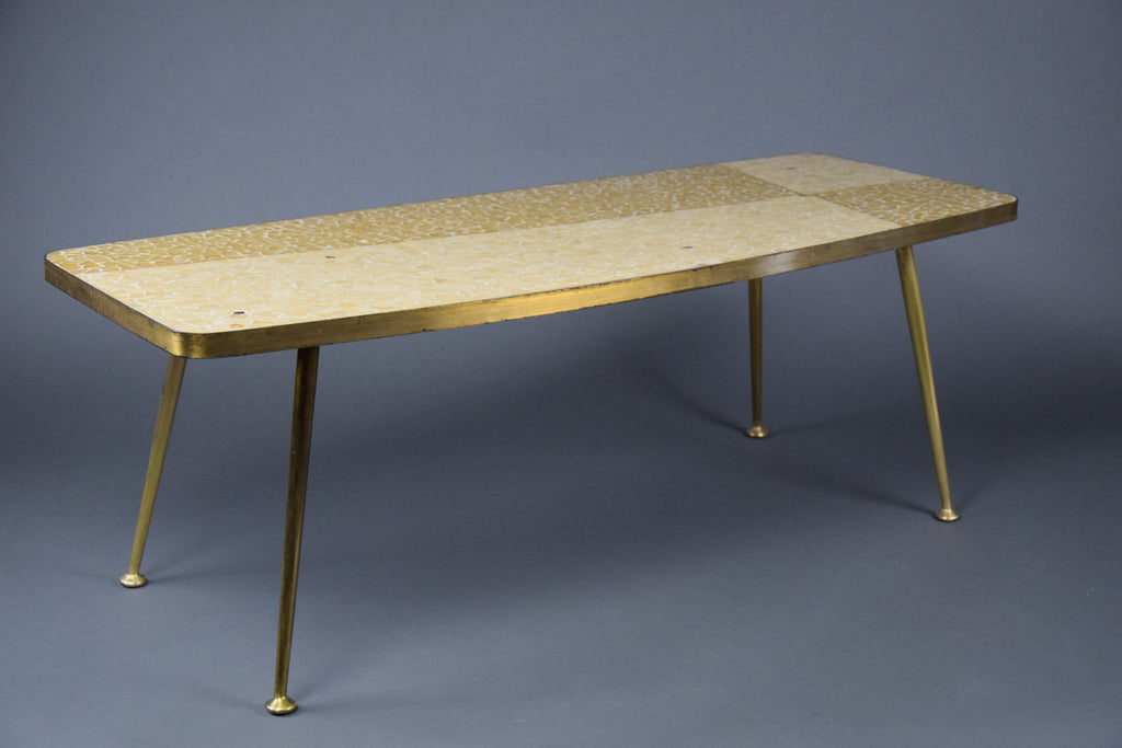 1960s Brass and Mosaic Glass Coffee Table by Berthold Müller - Furniture