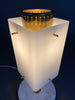 1960s Glass Brass & Carrara Marble Table Lamp Attributed to Stilnovo - Lighting