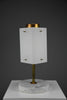1960s Glass Brass & Carrara Marble Table Lamp Attributed to Stilnovo - Lighting