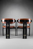 1960s Pamona armchair by Augusto Savini for Pozzi Italy – sculptural black lacquer & cognac leather - Furniture