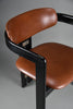 1960s Pamona armchair by Augusto Savini for Pozzi Italy – sculptural black lacquer & cognac leather - Furniture