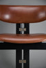 1960s Pamona armchair by Augusto Savini for Pozzi Italy – sculptural black lacquer & cognac leather - Furniture