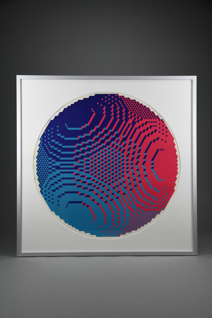 1968 Op Art Cubic Cosmic City lithograph by Jan Slothouber & Willem Graatsma - Art