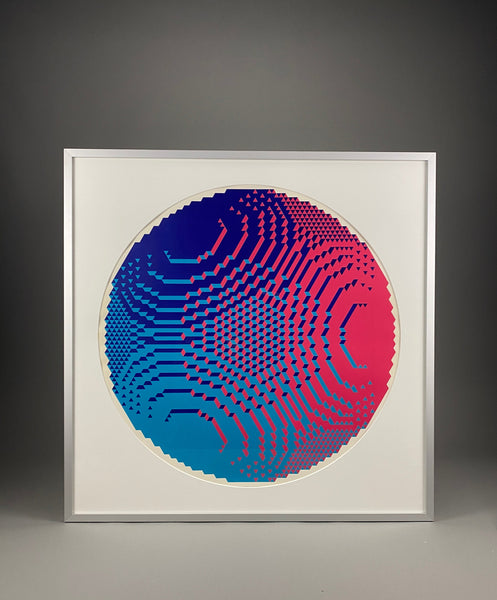1968 Op Art Cubic Cosmic City lithograph by Jan Slothouber & Willem Graatsma - Art