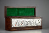 1980’s New old stock Italian Ottaviani Studio burl walnut silver and enamel poker set - Poker
