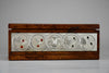 1980’s New old stock Italian Ottaviani Studio burl walnut silver and enamel poker set - Poker