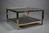23-Karat gold plated 1970s BelgoChrom two tier coffee table - Coffee Table