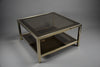 23-Karat gold plated 1970s BelgoChrom two tier coffee table - Coffee Table