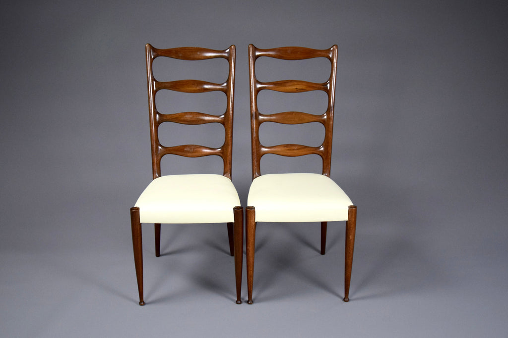 5 Italian Mid Century Walnut Dining Chairs by Paolo Buffa - Furniture