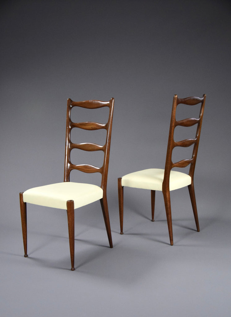 5 Italian Mid Century Walnut Dining Chairs by Paolo Buffa - Furniture