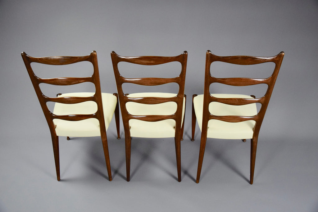 5 Italian Mid Century Walnut Dining Chairs by Paolo Buffa - Furniture