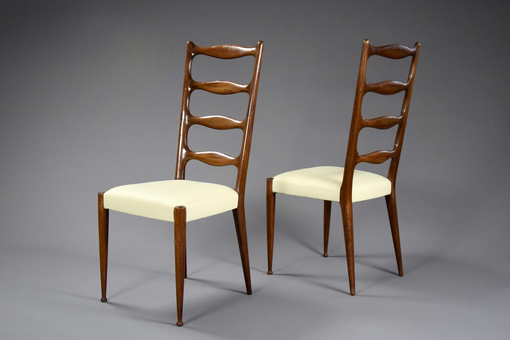5 Italian Mid Century Walnut Dining Chairs by Paolo Buffa - Furniture