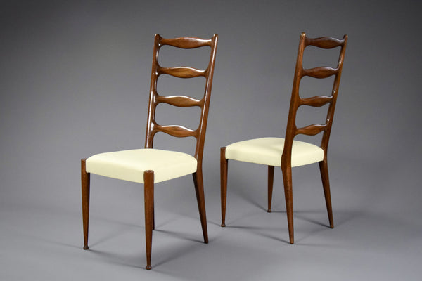 5 Italian Mid Century Walnut Dining Chairs by Paolo Buffa - Furniture
