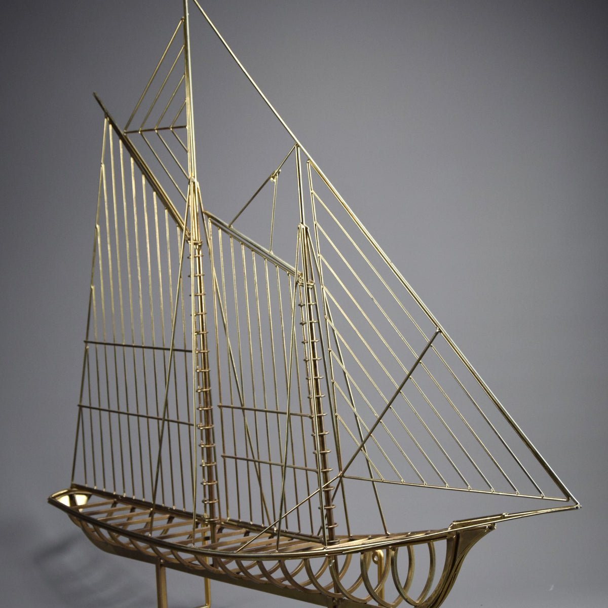Mid Century Modern Curtis Jerè Brass Sailboat Sculpture– Vintage