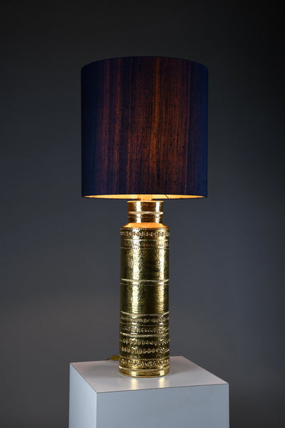 Monumental 1960s Gilded Table Lamp by Aldo Londi for Bitossi