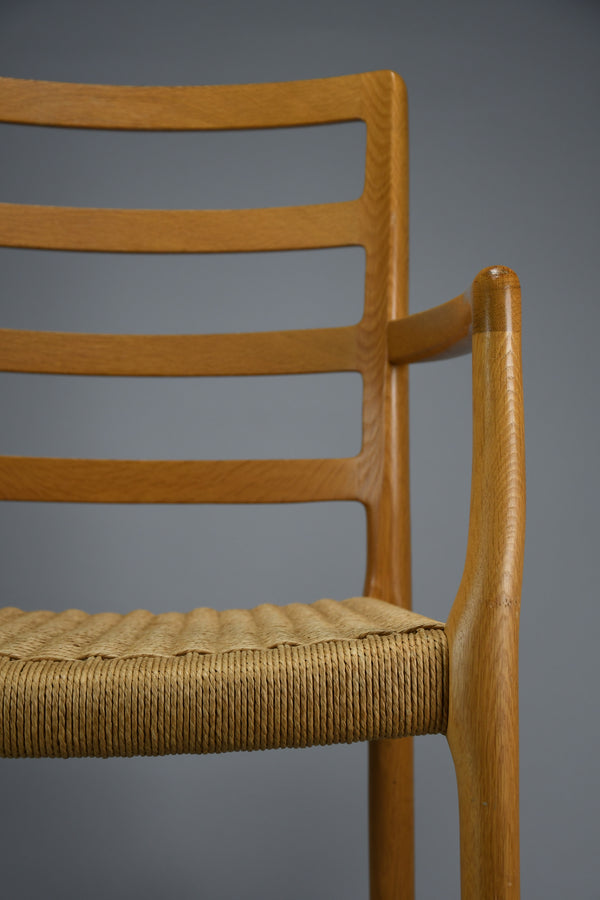 Niels Otto Møller model 68 Oak & papercord armchair, J.L. Møllers Møbelfabrik, 1981