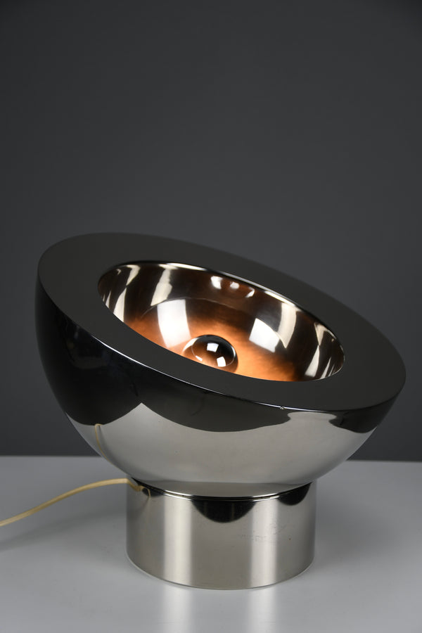 Italian 1970s Nickel-Plated Brass Adjustable Table Lamp, in the Style of Reggiani / Harvey Guzzini
