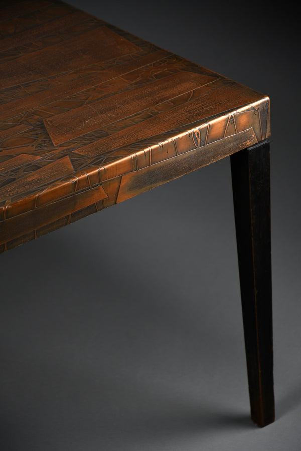 Heinz Lilienthal sculptural hammered copper coffee table, Germany, 1960s