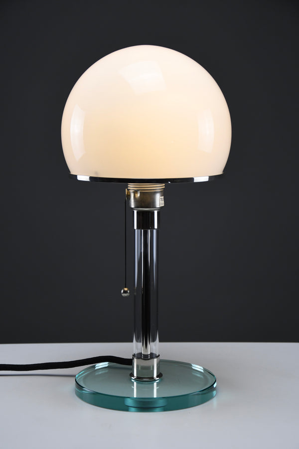 Iconic Pair of Bauhaus WG24 Table Lamps by Prof. Wilhelm Wagenfeld