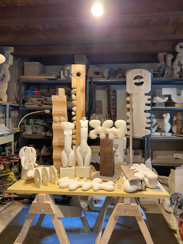 Abstract stone sculpture ’ Piccolo Totem 03’’ by Alberto Cabiddu Italy 2001 - Decor Sculpture
