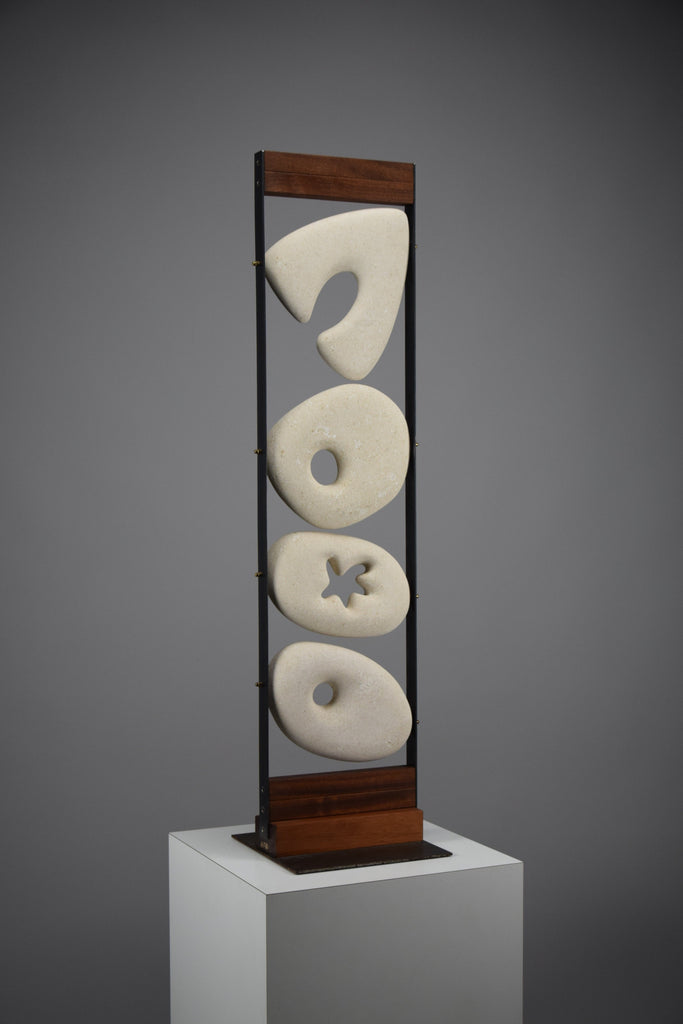 Abstract stone sculpture ’ Piccolo Totem 03’’ by Alberto Cabiddu Italy 2001 - Decor Sculpture