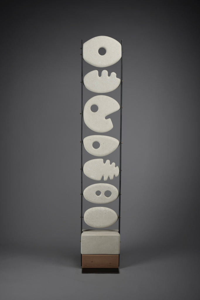 Abstract stone sculpture Totem 06 by Alberto Cabiddu Italy 2000 - Art