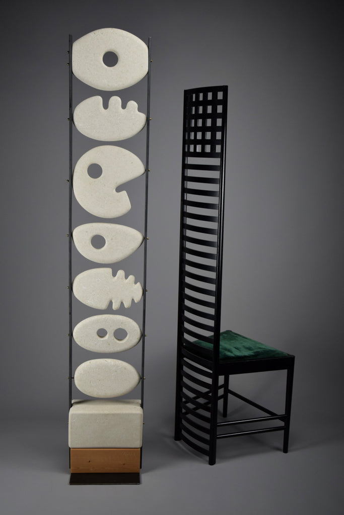 Abstract stone sculpture Totem 06 by Alberto Cabiddu Italy 2000 - Art