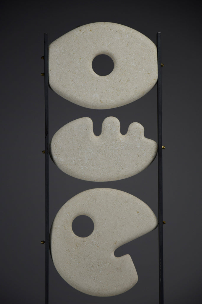 Abstract stone sculpture Totem 06 by Alberto Cabiddu Italy 2000 - Art