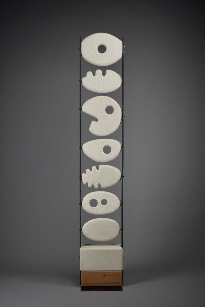 Abstract stone sculpture Totem 06 by Alberto Cabiddu Italy 2000 - Art