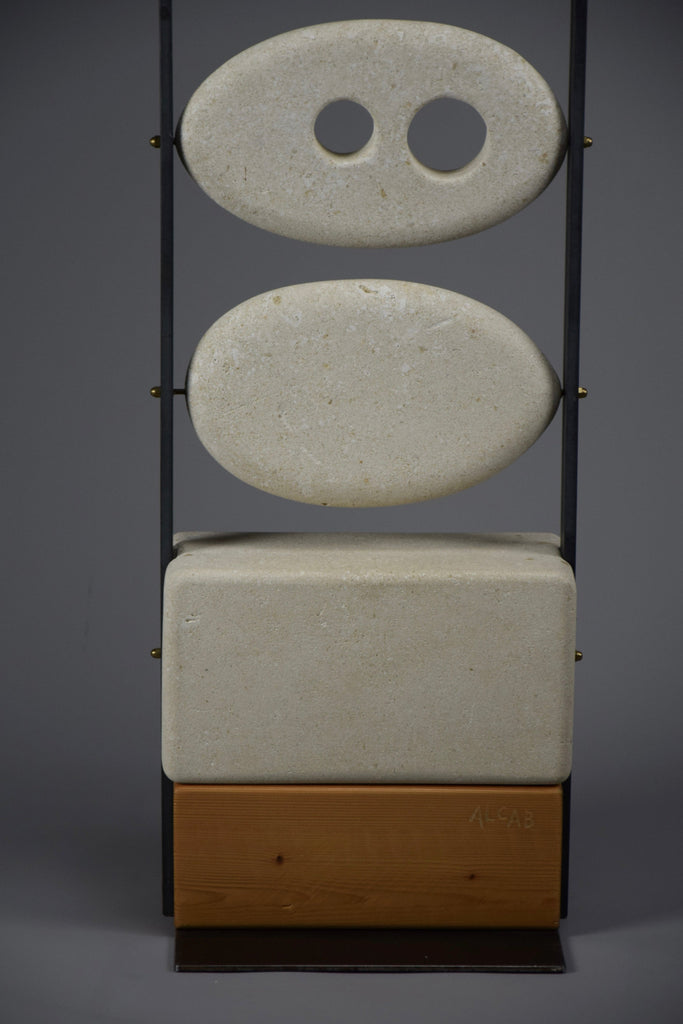 Abstract stone sculpture Totem 06 by Alberto Cabiddu Italy 2000 - Art