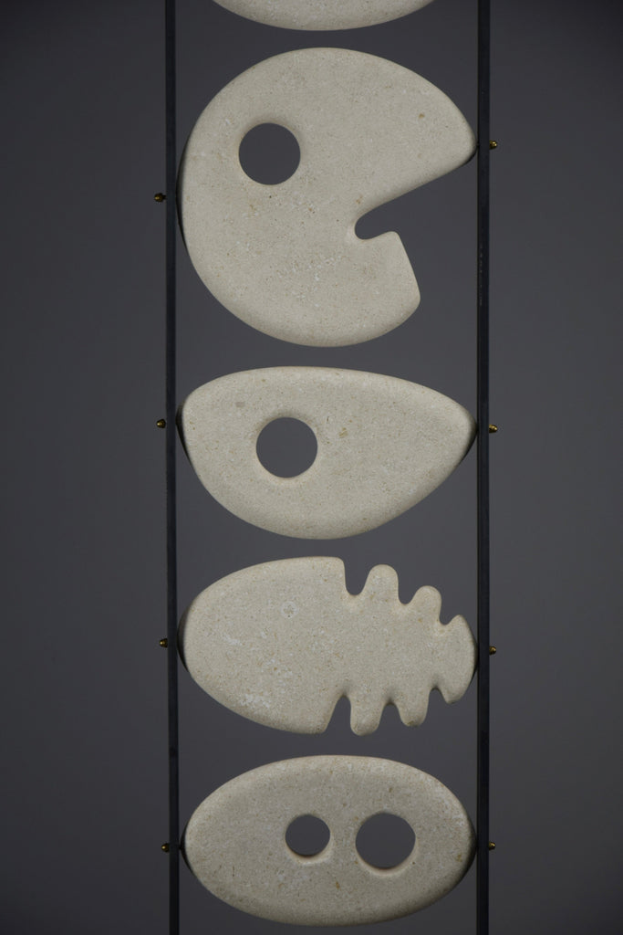 Abstract stone sculpture Totem 06 by Alberto Cabiddu Italy 2000 - Art
