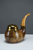 Aldo Tura for Macabo pipe-form tobacco & match box lacquered goatskin and brass Italy 1950s - Collectibles