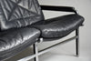 Andre Vanden Beuck Aluminium and Black Leather Sofa - Furniture