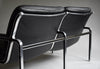 Andre Vanden Beuck Aluminium and Black Leather Sofa - Furniture