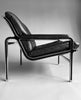 Andre Vanden Beuck Mid-Century Modern Black Leather Lounge Chair - Furniture
