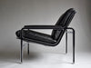 Andre Vanden Beuck Mid-Century Modern Black Leather Lounge Chair - Furniture