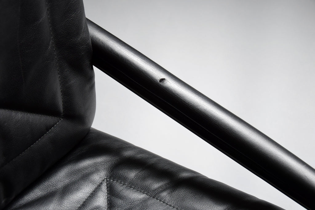 Andre Vanden Beuck Mid-Century Modern Black Leather Lounge Chair - Furniture