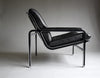 Andre Vanden Beuck Mid-Century Modern Black Leather Lounge Chair - Furniture