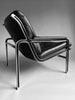 Andre Vanden Beuck Mid-Century Modern Black Leather Lounge Chair - Furniture