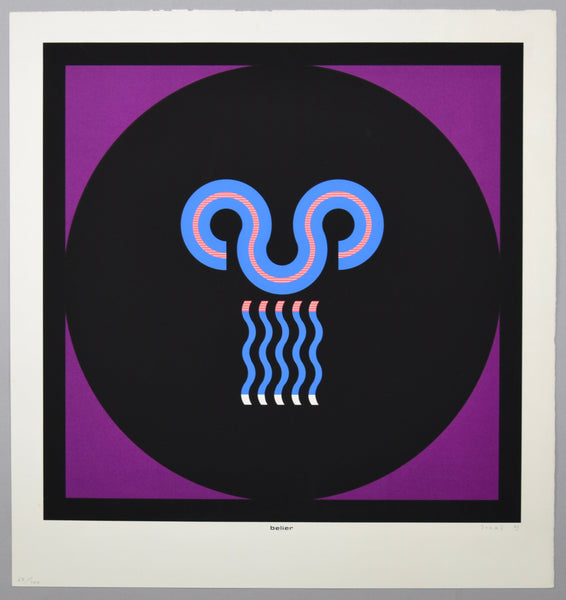 Aries lithograph by Kumi Sugaï 1973 - Art