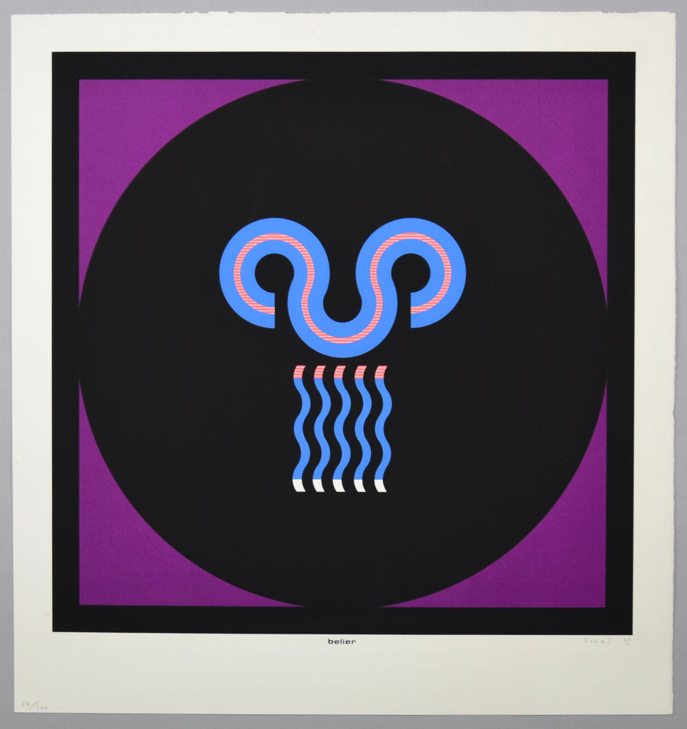 Aries lithograph by Kumi Sugaï 1973 - Art