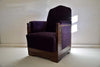 Art Deco Jatoba Wood Purple Velvet Lion Cachet Lounge Chairs - Furniture