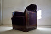 Art Deco Jatoba Wood Purple Velvet Lion Cachet Lounge Chairs - Furniture