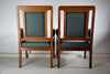 Art Nouveau Green and Brown Armchairs - Furniture