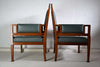 Art Nouveau Green and Brown Armchairs - Furniture