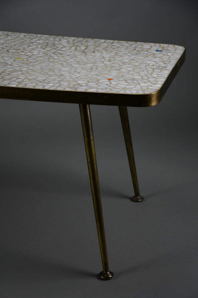 Berthold Müller mid century glass mosaic and brass coffee table Germany 1950s–1960s - Furniture