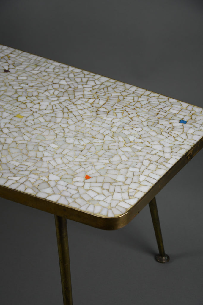 Berthold Müller mid century glass mosaic and brass coffee table Germany 1950s–1960s - Furniture