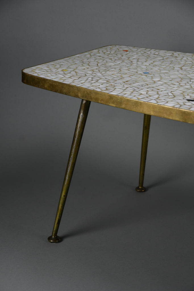 Berthold Müller mid century glass mosaic and brass coffee table Germany 1950s–1960s - Furniture